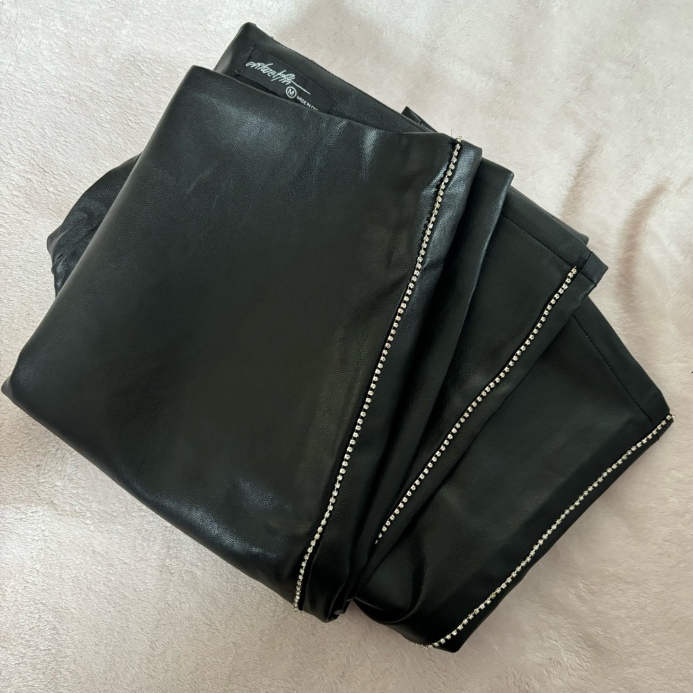 Pleather Rhinestone Pants - Picture 3 of 3